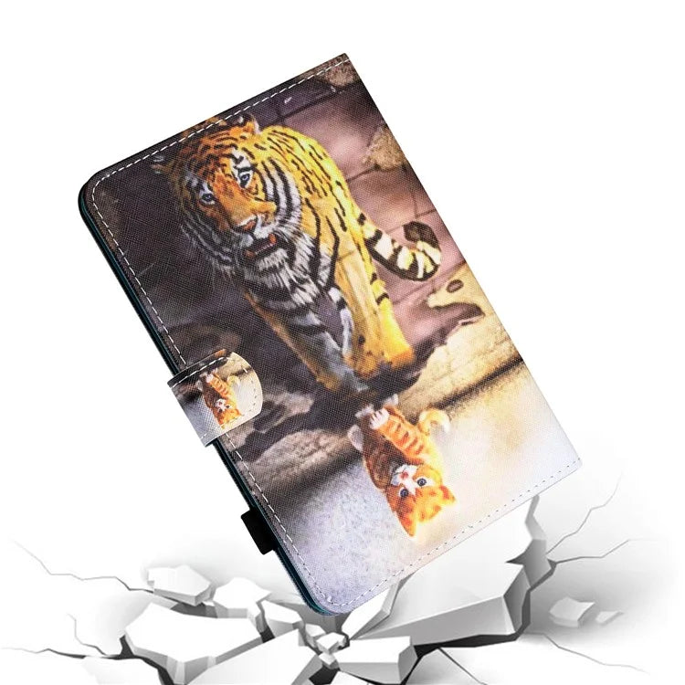 For iPad Pro 11 (2024) Shockproof Case Pattern Print Leather Tablet Cover with Card Holder