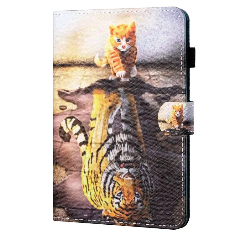 For iPad Pro 11 (2024) Shockproof Case Pattern Print Leather Tablet Cover with Card Holder