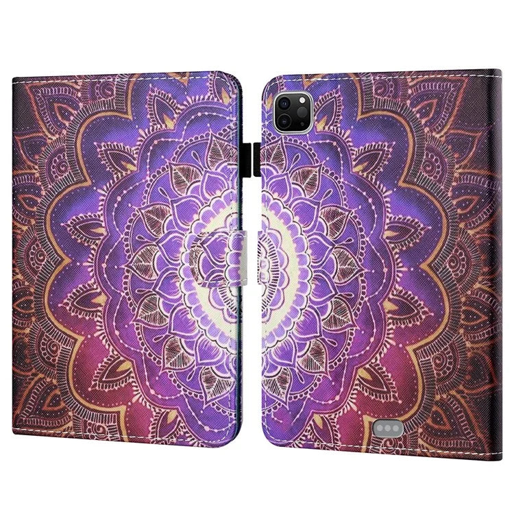 For iPad Pro 11 (2024) Shockproof Case Pattern Print Leather Tablet Cover with Card Holder