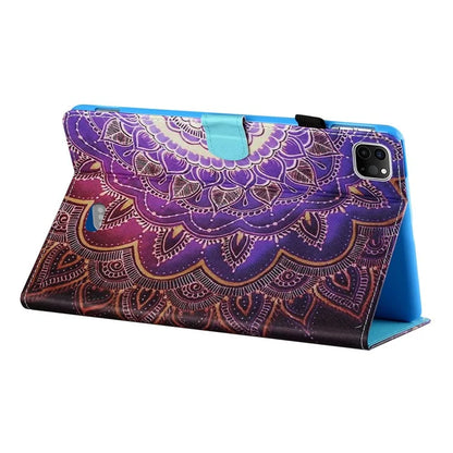 For iPad Pro 11 (2024) Shockproof Case Pattern Print Leather Tablet Cover with Card Holder