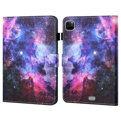 For iPad Pro 11 (2024) Shockproof Case Pattern Print Leather Tablet Cover with Card Holder