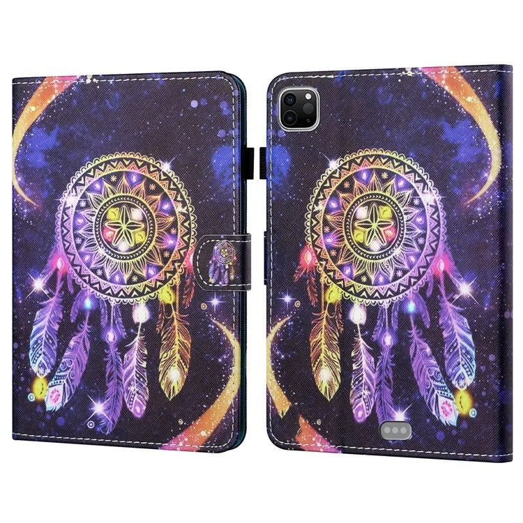 For iPad Pro 11 (2024) Shockproof Case Pattern Print Leather Tablet Cover with Card Holder