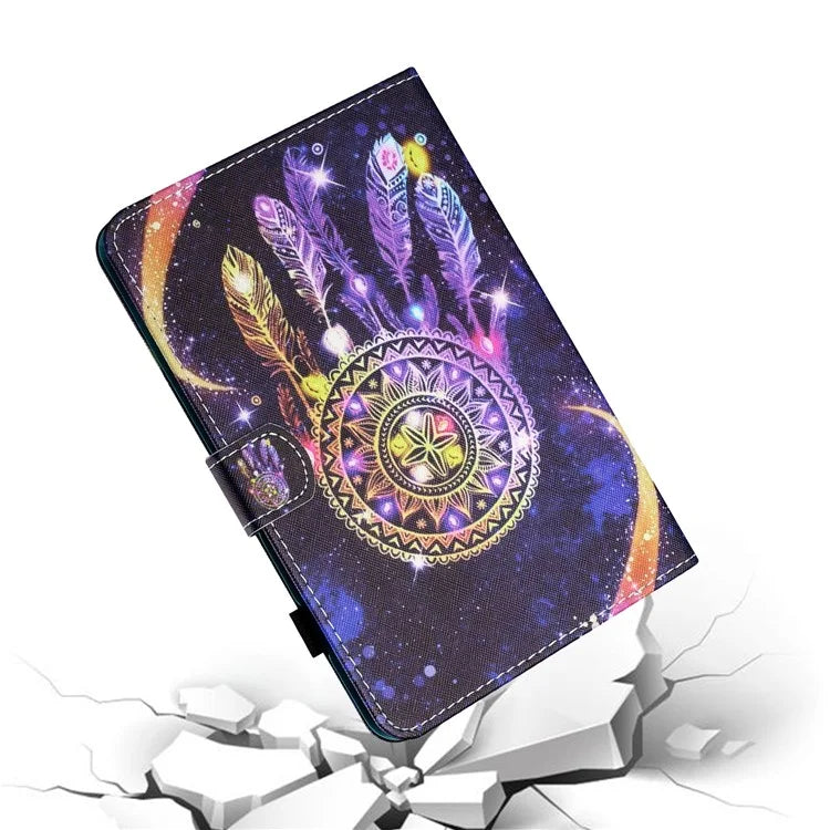 For iPad Pro 11 (2024) Shockproof Case Pattern Print Leather Tablet Cover with Card Holder