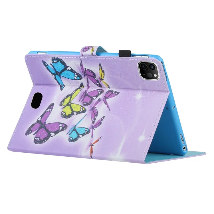 For iPad Pro 11 (2024) Case Pattern PU Leather Tablet Cover with Pencil Holder