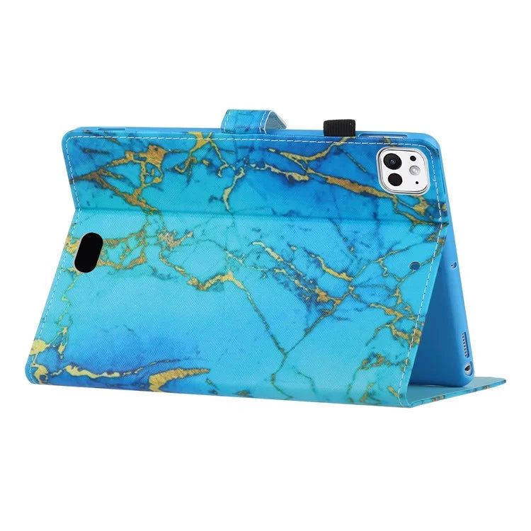For iPad Pro 11 (2024) Case Pattern PU Leather Tablet Cover with Pencil Holder
