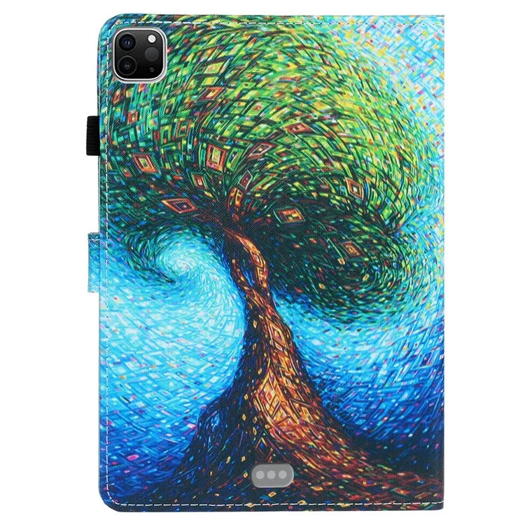 For iPad Pro 11 (2024) Case Pattern PU Leather Tablet Cover with Pencil Holder
