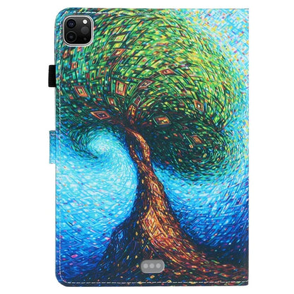 For iPad Pro 11 (2024) Case Pattern PU Leather Tablet Cover with Pencil Holder