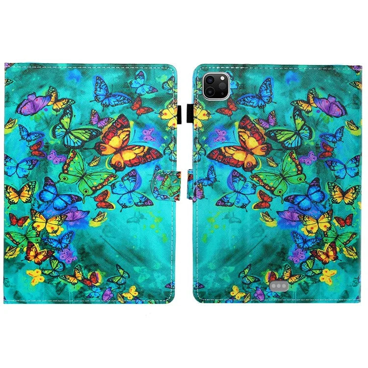 For iPad Pro 11 (2024) Case Pattern Print Shockproof Card Holder Leather Tablet Cover