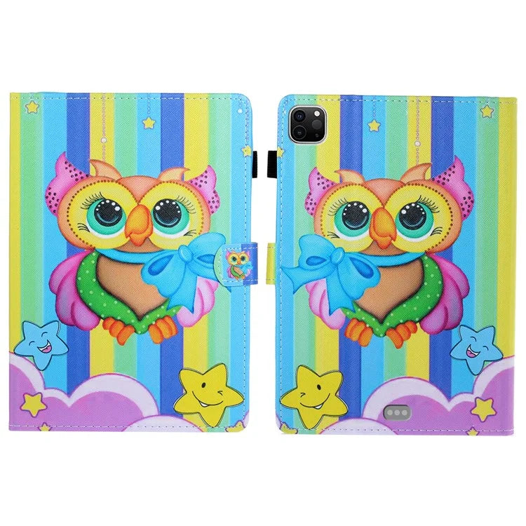 For iPad Pro 11 (2024) Case Pattern Print Shockproof Card Holder Leather Tablet Cover