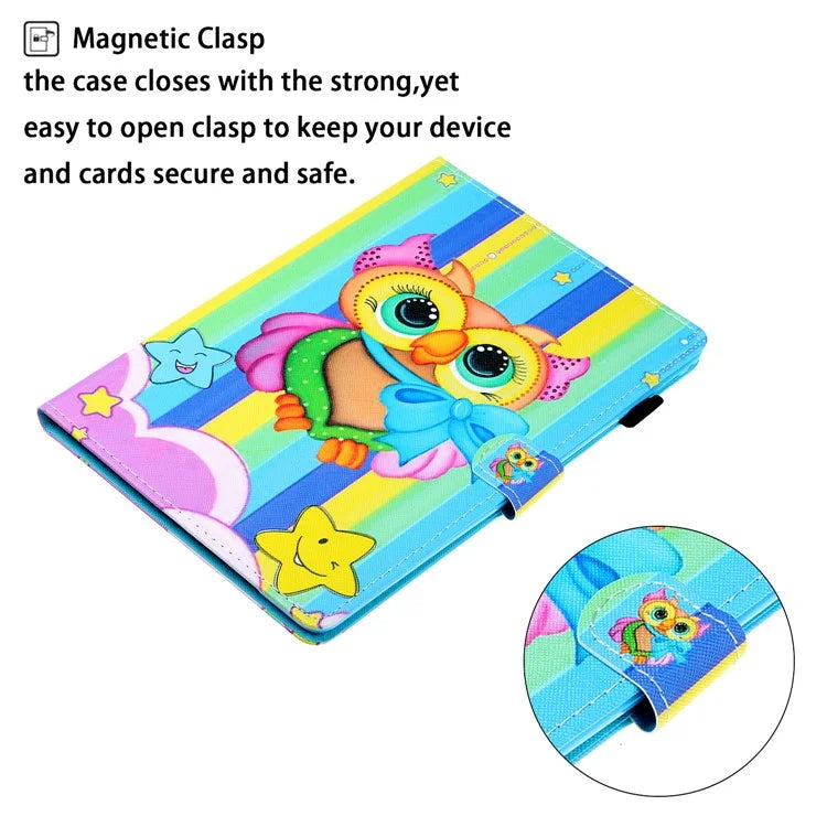 For iPad Pro 11 (2024) Case Pattern Print Shockproof Card Holder Leather Tablet Cover