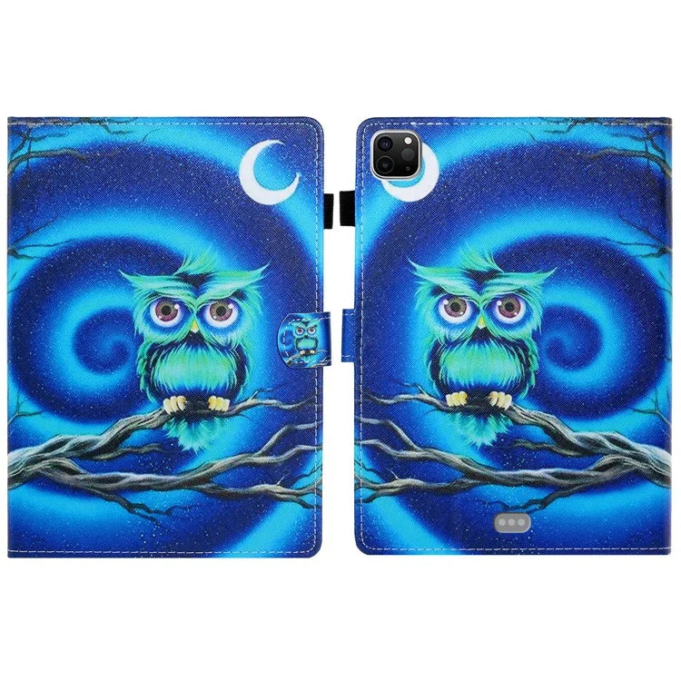 For iPad Pro 11 (2024) Case Pattern Print Shockproof Card Holder Leather Tablet Cover