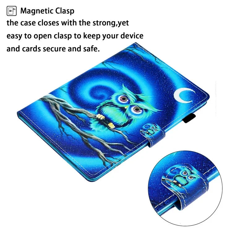 For iPad Pro 11 (2024) Case Pattern Print Shockproof Card Holder Leather Tablet Cover