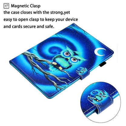 For iPad Pro 11 (2024) Case Pattern Print Shockproof Card Holder Leather Tablet Cover