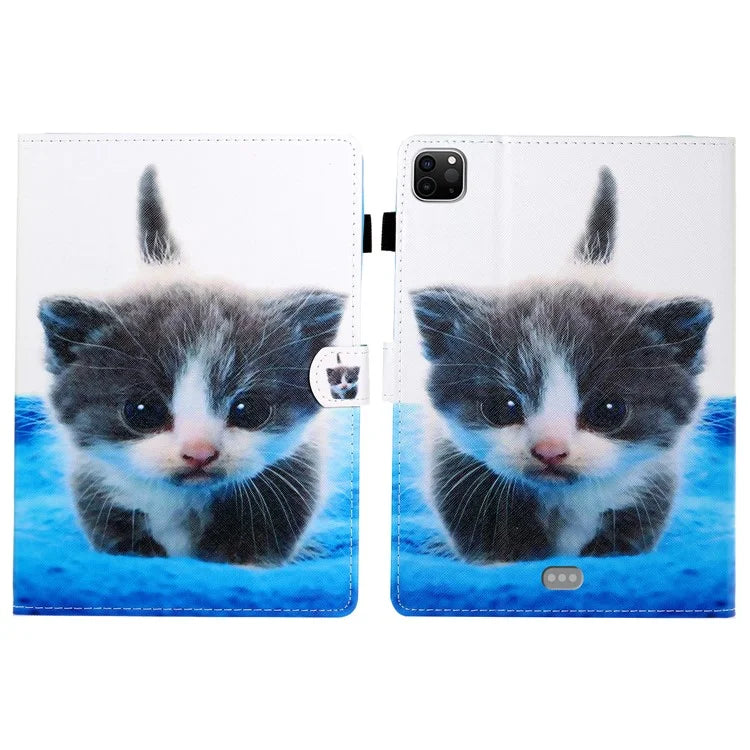 For iPad Pro 11 (2024) Case Pattern Print Shockproof Card Holder Leather Tablet Cover