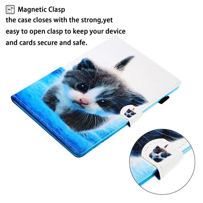 For iPad Pro 11 (2024) Case Pattern Print Shockproof Card Holder Leather Tablet Cover