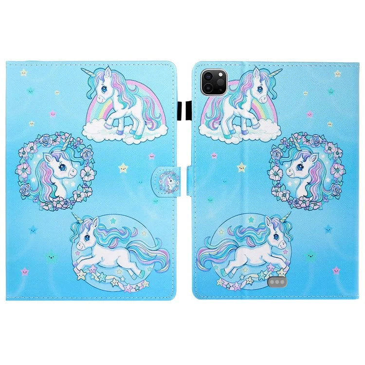 For iPad Pro 11 (2024) Case Pattern Print Shockproof Card Holder Leather Tablet Cover