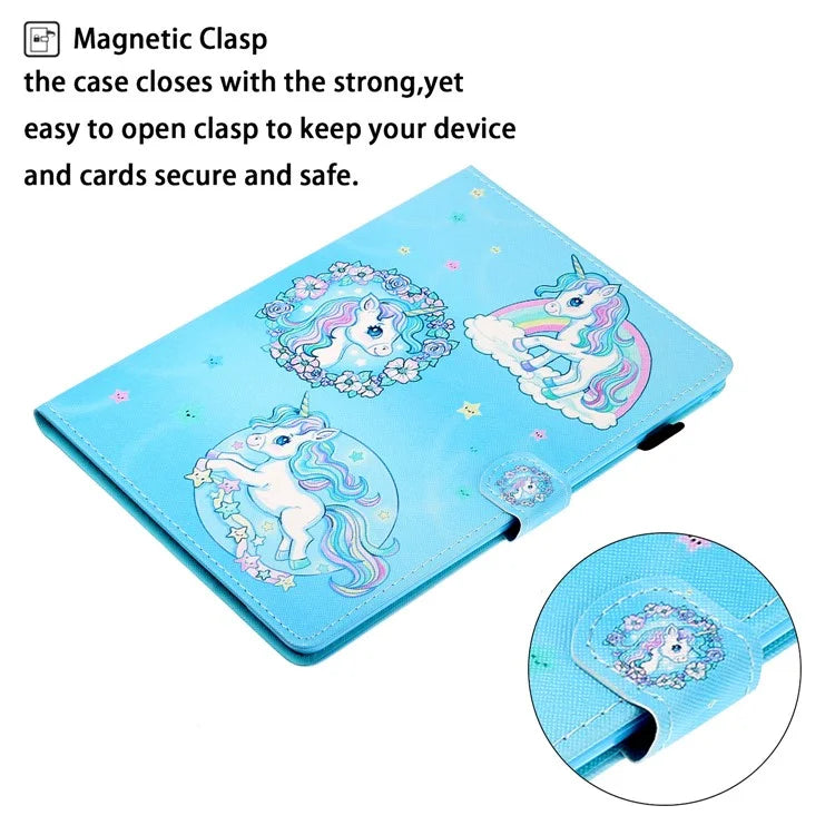 For iPad Pro 11 (2024) Case Pattern Print Shockproof Card Holder Leather Tablet Cover