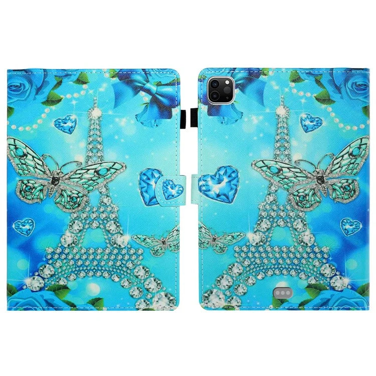 For iPad Pro 11 (2024) Case Pattern Print Shockproof Card Holder Leather Tablet Cover