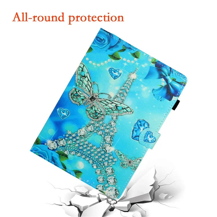 For iPad Pro 11 (2024) Case Pattern Print Shockproof Card Holder Leather Tablet Cover