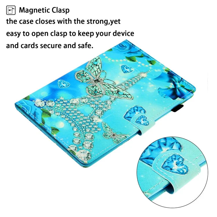 For iPad Pro 11 (2024) Case Pattern Print Shockproof Card Holder Leather Tablet Cover