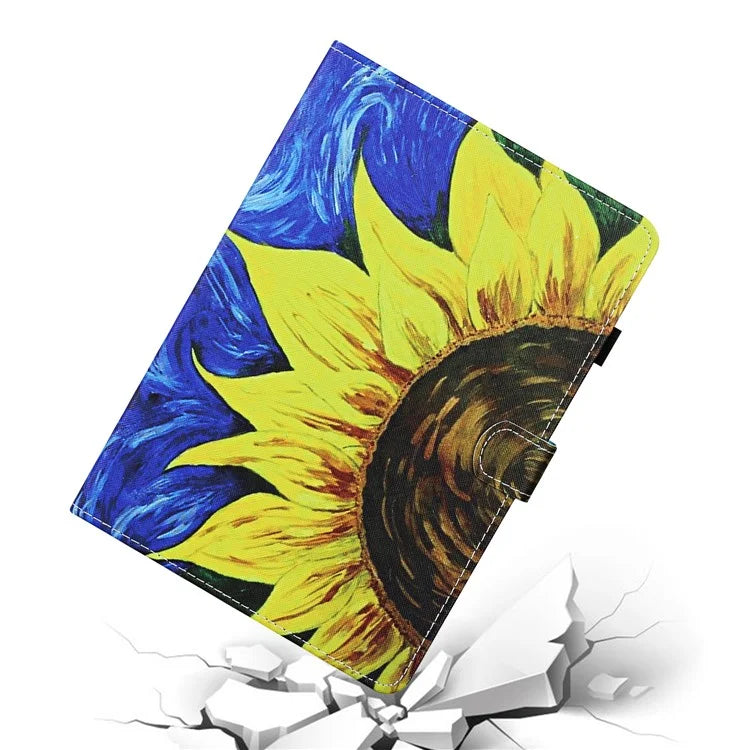 For iPad Pro 11 (2024) Card Slot Case Pattern Print Anti-Scratch Leather Tablet Cover