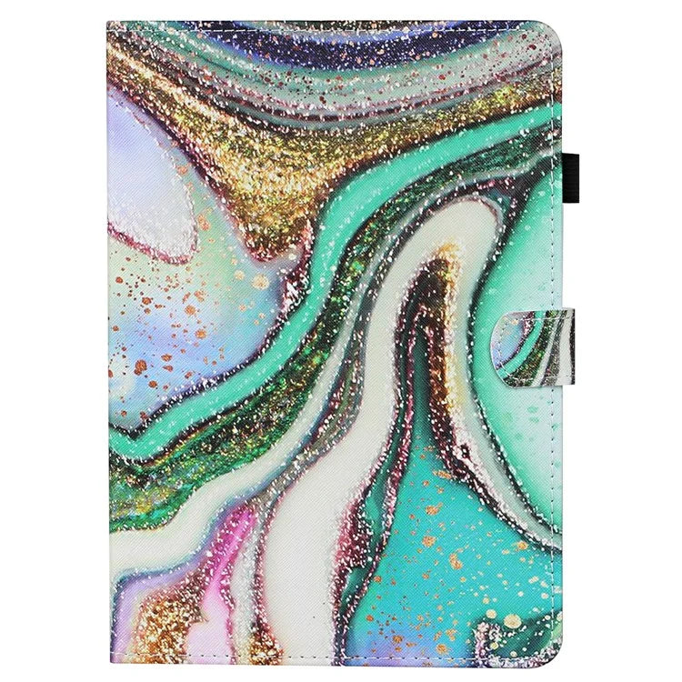 For iPad Pro 11 (2024) Card Slot Case Pattern Print Anti-Scratch Leather Tablet Cover