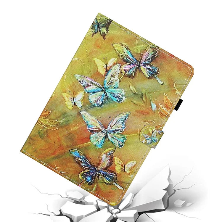 For iPad Pro 11 (2024) Card Slot Case Pattern Print Anti-Scratch Leather Tablet Cover
