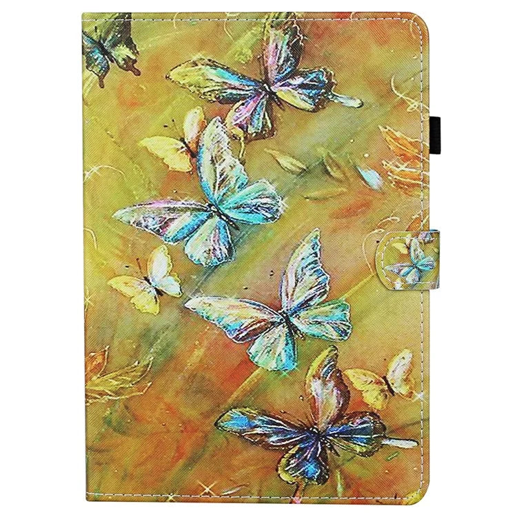 For iPad Pro 11 (2024) Card Slot Case Pattern Print Anti-Scratch Leather Tablet Cover