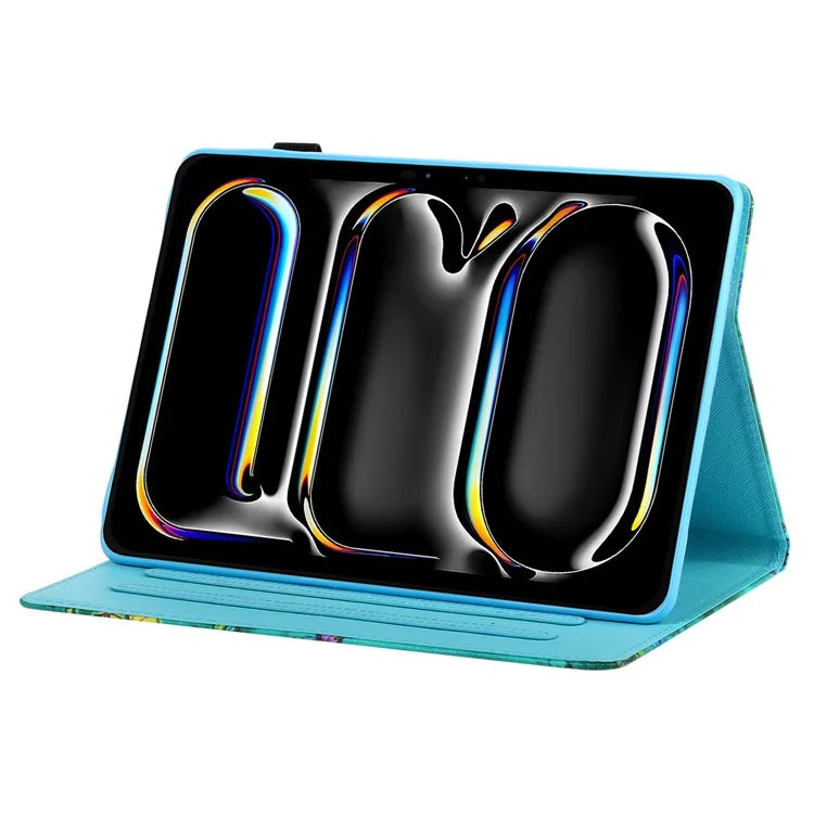 For iPad Pro 11 (2024) Case Pattern Printed Leather Tablet Cover with Card Slots