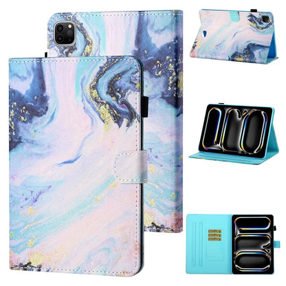 For iPad Pro 11 (2024) Case Pattern Printed Leather Tablet Cover with Card Slots