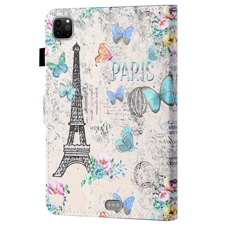For iPad Pro 11 (2024) Case Pattern Printed Leather Tablet Cover with Card Slots