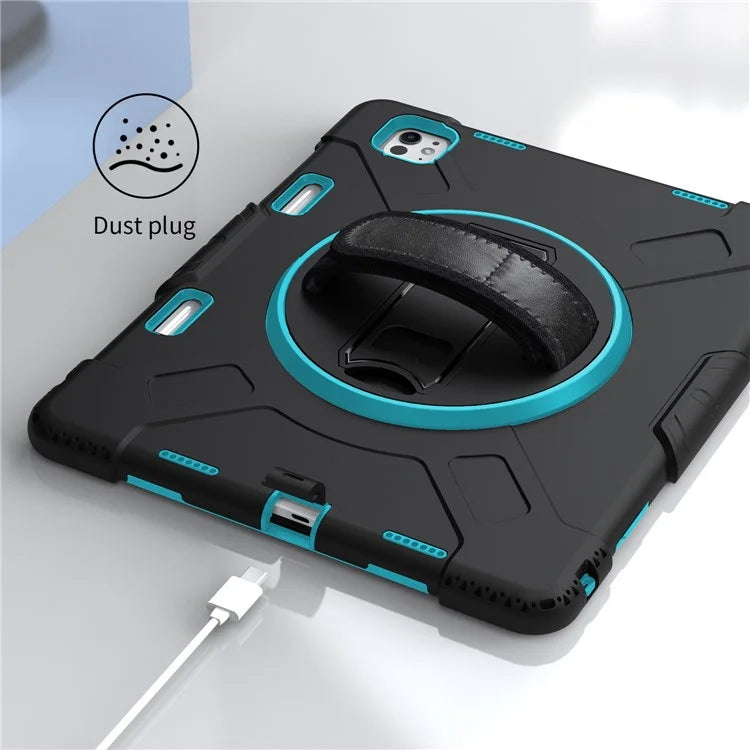 For iPad Pro 13 (2024) Kickstand Case Shockproof Tablet Cover with Shoulder Strap