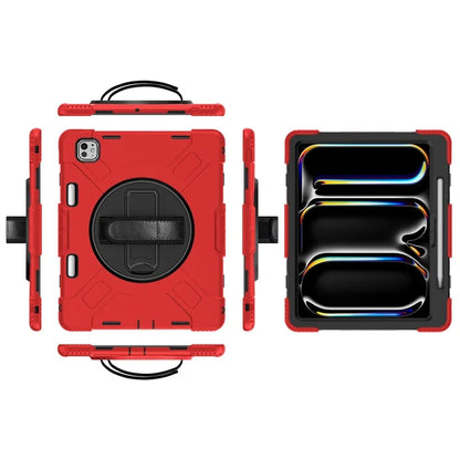 For iPad Pro 13 (2024) Kickstand Case Shockproof Tablet Cover with Shoulder Strap
