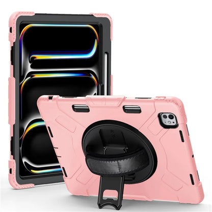 For iPad Pro 13 (2024) Kickstand Case Shockproof Tablet Cover with Shoulder Strap