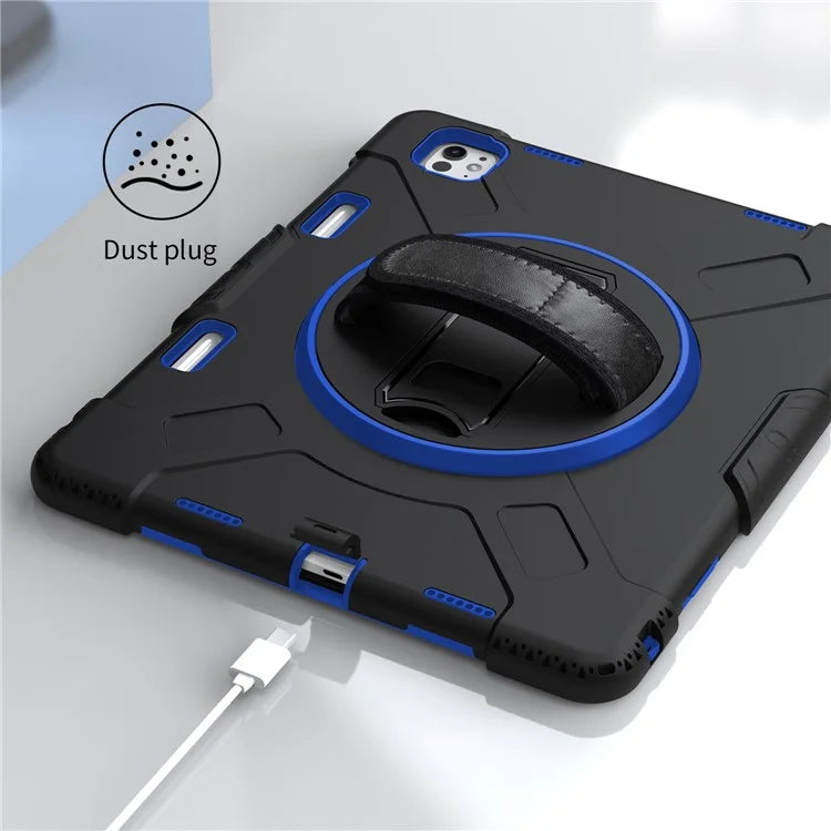 For iPad Pro 13 (2024) Kickstand Case Shockproof Tablet Cover with Shoulder Strap