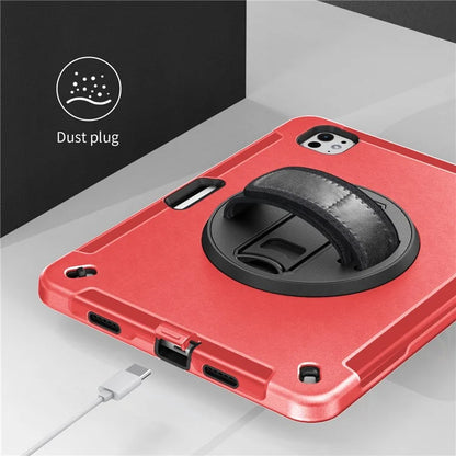 For iPad Pro 11 (2024) Case Kickstand Pen Slot PC + TPU Tablet Cover with Shoulder Strap
