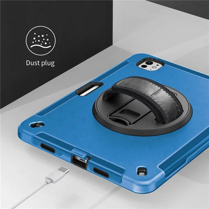 For iPad Pro 11 (2024) Case Kickstand Pen Slot PC + TPU Tablet Cover with Shoulder Strap