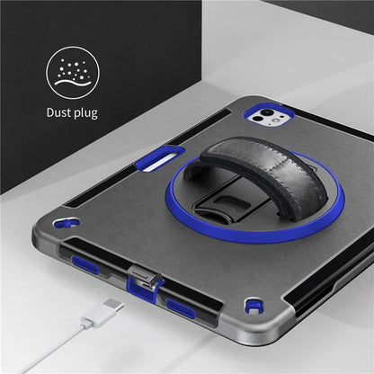 For iPad Pro 11 (2024) Case Kickstand Pen Slot PC + TPU Tablet Cover with Shoulder Strap