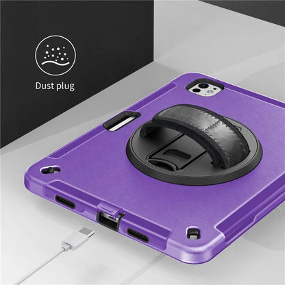 For iPad Pro 11 (2024) Case Kickstand Pen Slot PC + TPU Tablet Cover with Shoulder Strap