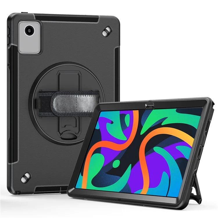 For Lenovo Tab K11 / Tab M11 Case PC + TPU Kickstand Tablet Cover with Pen Slot, Shoulder Strap