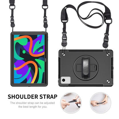 For Lenovo Tab K11 / Tab M11 Case PC + TPU Kickstand Tablet Cover with Pen Slot, Shoulder Strap