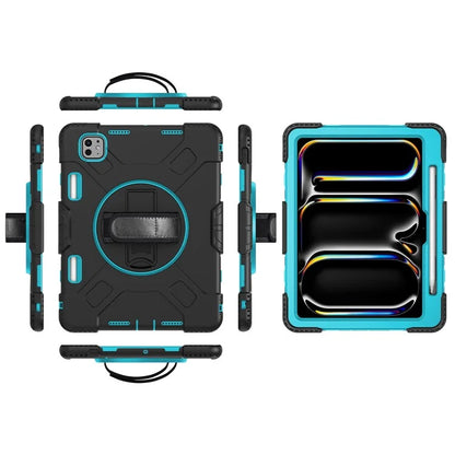 For iPad Pro 11 (2024) Kickstand Case Anti-Scratch Tablet Cover with Shoulder Strap
