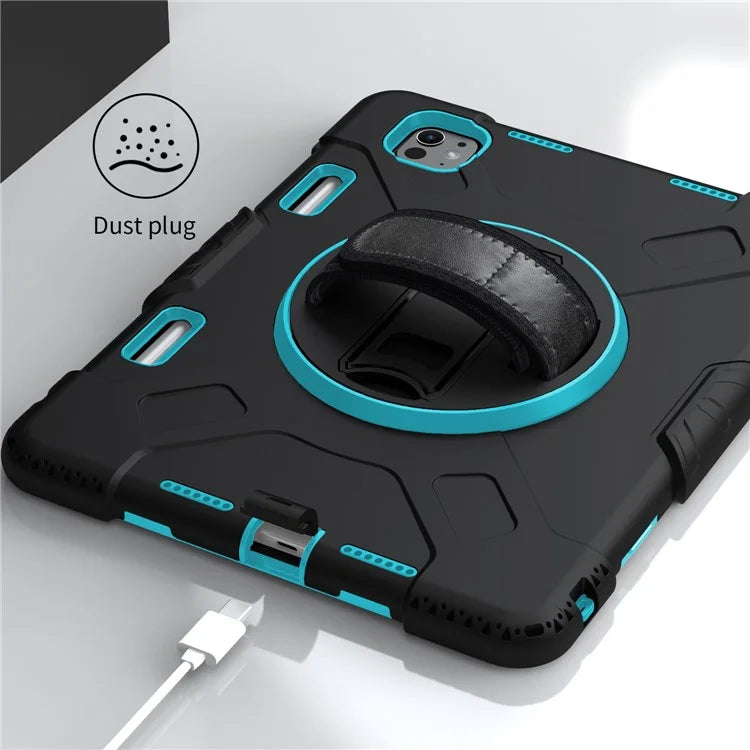 For iPad Pro 11 (2024) Kickstand Case Anti-Scratch Tablet Cover with Shoulder Strap