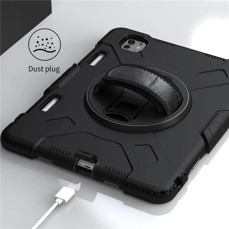 For iPad Pro 11 (2024) Kickstand Case Anti-Scratch Tablet Cover with Shoulder Strap
