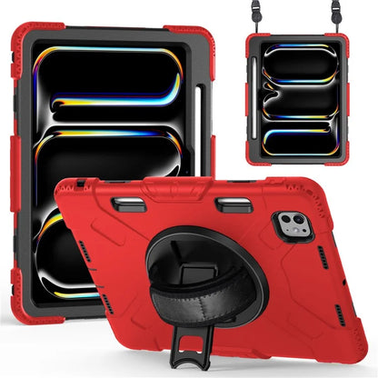 For iPad Pro 11 (2024) Kickstand Case Anti-Scratch Tablet Cover with Shoulder Strap