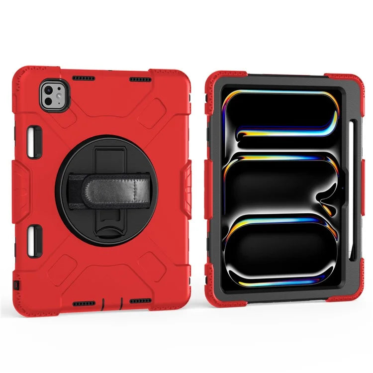 For iPad Pro 11 (2024) Kickstand Case Anti-Scratch Tablet Cover with Shoulder Strap