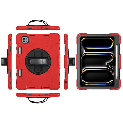 For iPad Pro 11 (2024) Kickstand Case Anti-Scratch Tablet Cover with Shoulder Strap