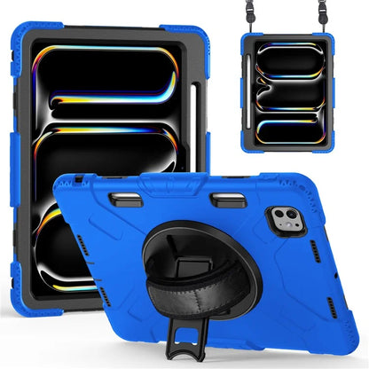 For iPad Pro 11 (2024) Kickstand Case Anti-Scratch Tablet Cover with Shoulder Strap