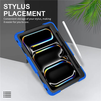 For iPad Pro 11 (2024) Kickstand Case Anti-Scratch Tablet Cover with Shoulder Strap