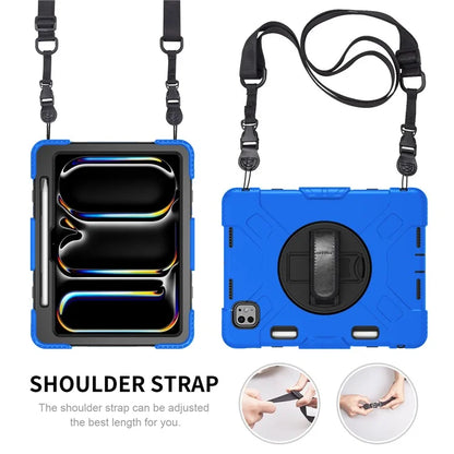 For iPad Pro 11 (2024) Kickstand Case Anti-Scratch Tablet Cover with Shoulder Strap